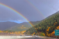 Driving under rainbow